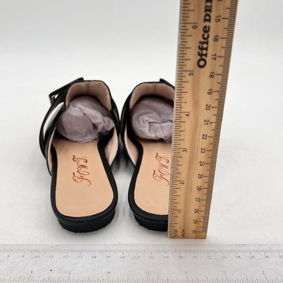 FOWT Black Buckle Pointed Toe Backless Loafers Driving Office Outdoor Work Shoes - Picture 4 of 7